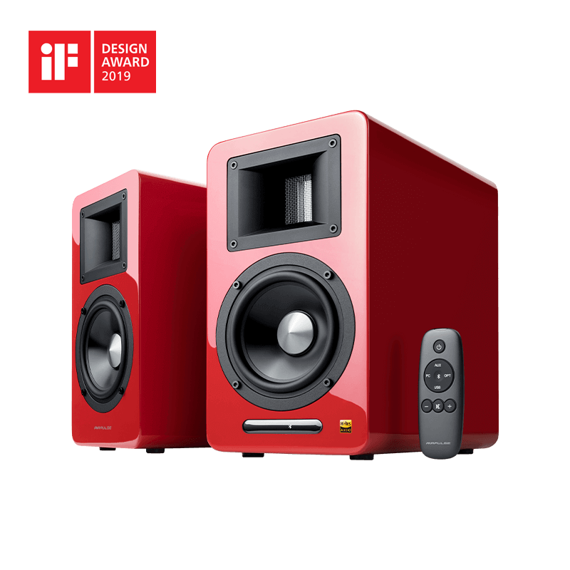 two black airpulse speakers