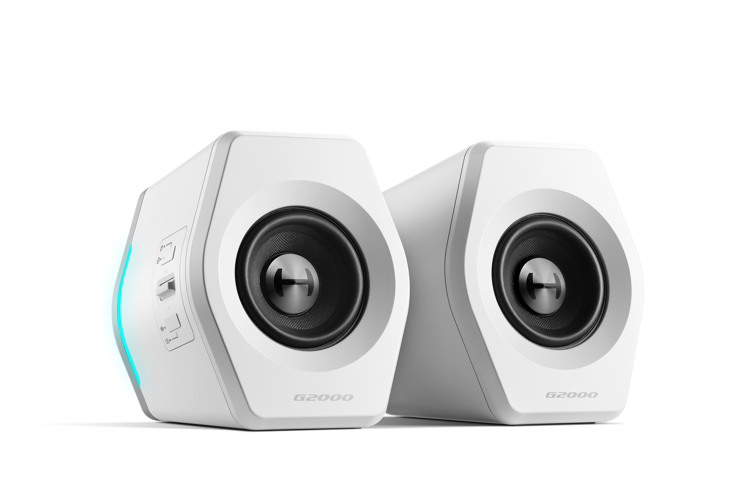 two black g2000 gaming speakers